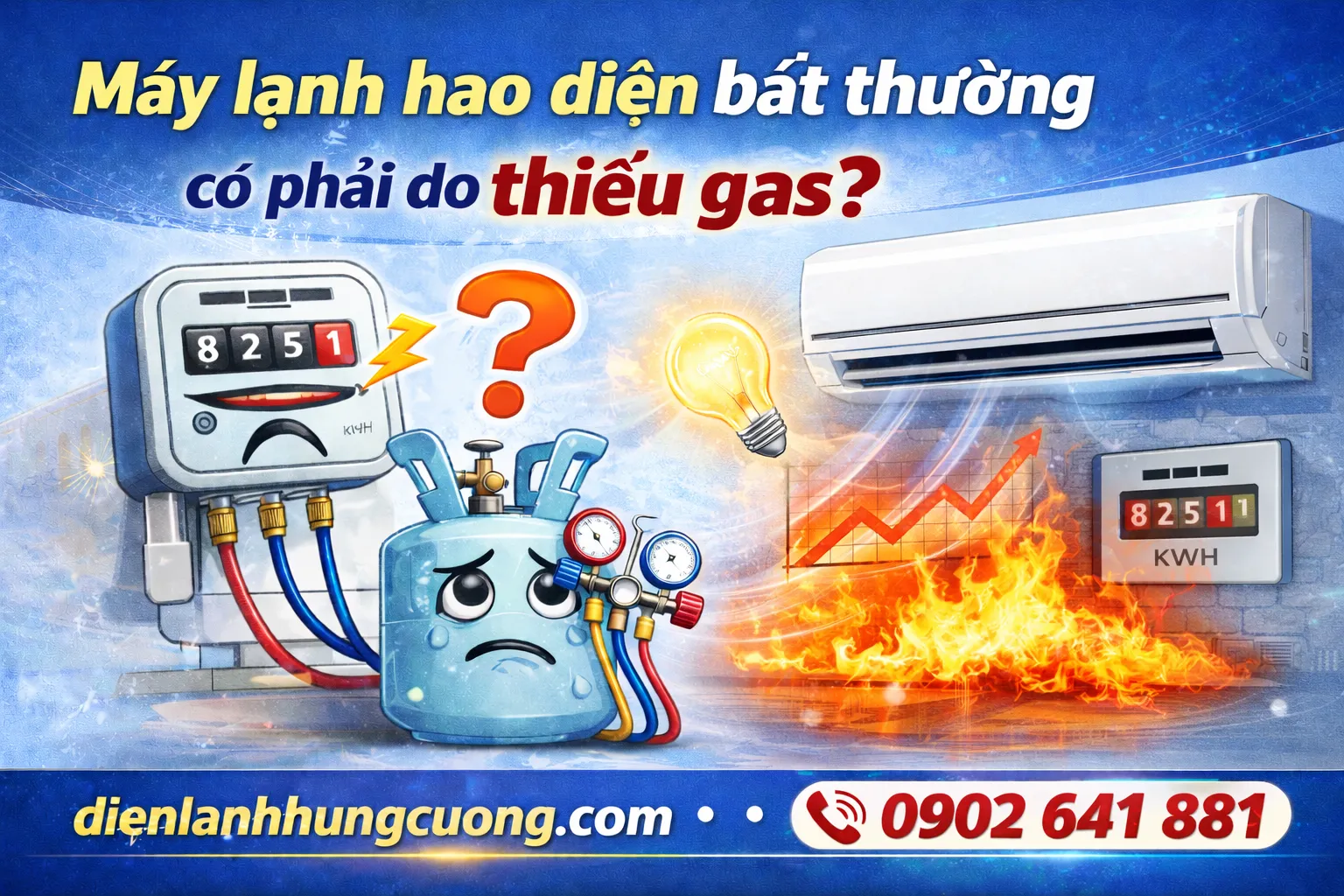 Máy lạnh hao điện bất thường
