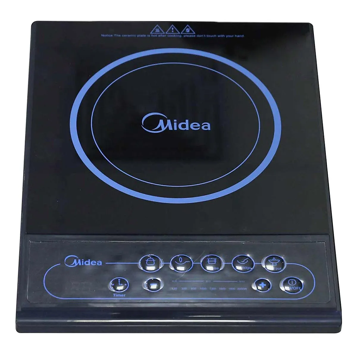 Bếp từ Midea MI-B2016DA thiết kế mặt kính đen sang trọng