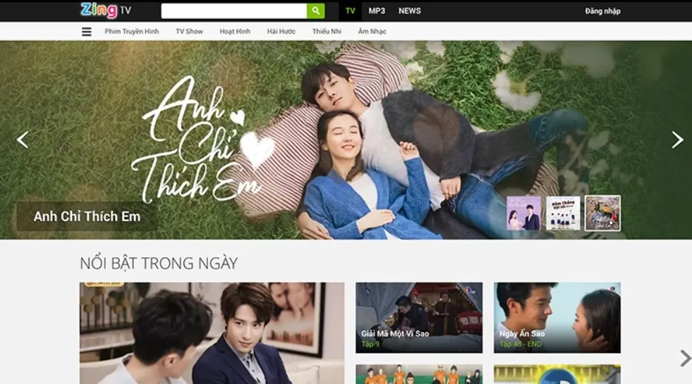 Zing TV App Interface