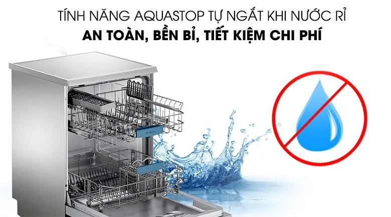 Tính năng Aquastop - Máy rửa bát Bosch SMS63L08EA 2400W