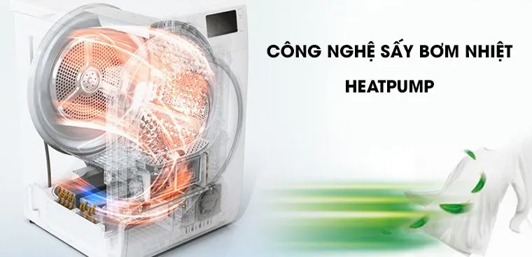 Công nghệ sấy Heatpump cao cấp nhất trên các dòng LG 8kg năm 2026