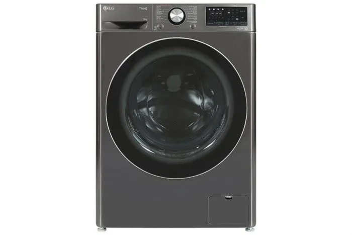 Bảng điều khiển máy giặt LG FV1412S3B với màn hình LED hiển thị các chế độ giặt