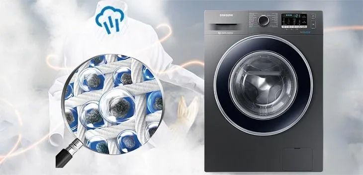 Công nghệ giặt hơi nước Steam trên máy giặt LG với hơi nước phun đều khắp lồng giặt