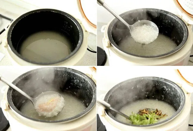 Các bước nấu cháo gà đơn giản với nồi cơm điện