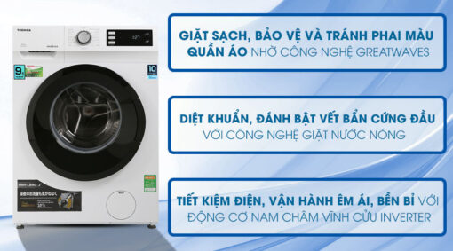 Máy giặt Toshiba Inverter 9.5 Kg TW-BK105S2V(WS) Mới
