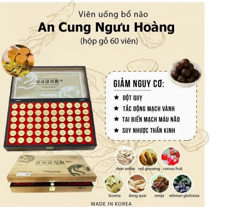 Cân Bằng Huyết Áp Hộp Gỗ 60 Viên Hàn Quốc