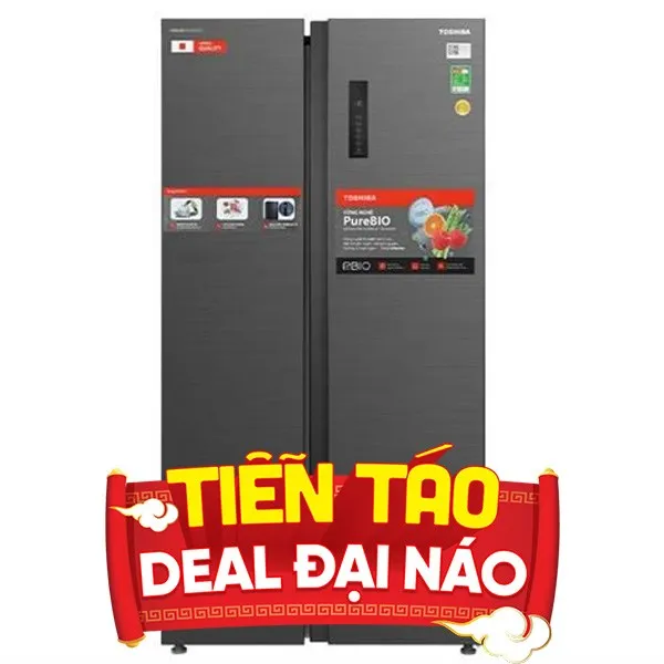 Tủ lạnh Toshiba Inverter 555 lít dòng Side by Side cao cấp GR-RS696WI