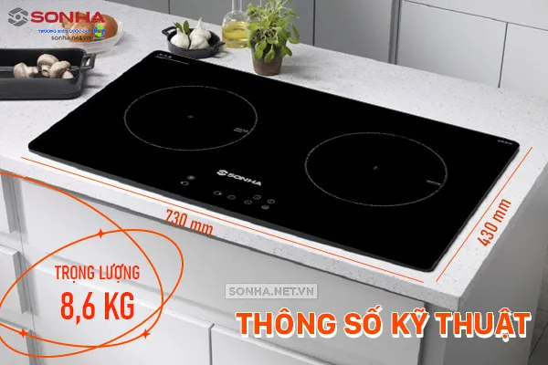 Thông số kỹ thuật của bếp điện từ đôi Sơn Hà SHK-8121