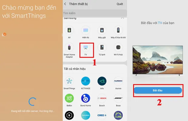 Bắt đầu để thêm tivi vào Smart Things.