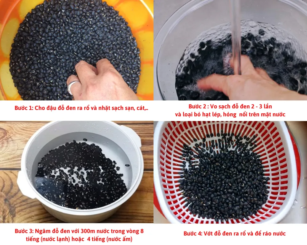Các bước sơ chế đỗ đen