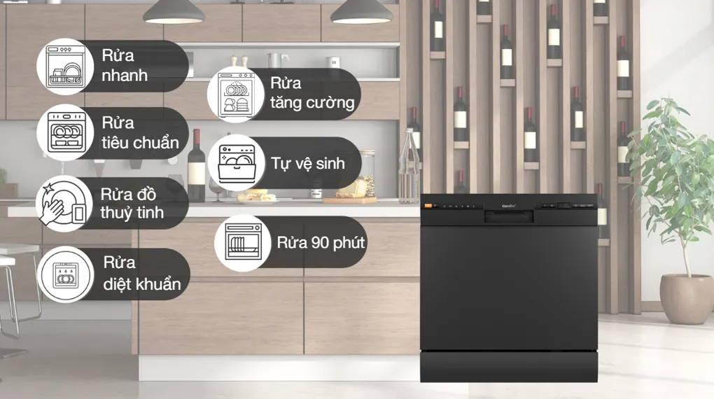 Máy rửa chén Comfee CDW-8F60RB đa chương trình