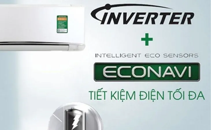 Minh họa hiệu quả tiết kiệm điện vượt trội khi duy trì chức năng ECONAVI xuyên suốt