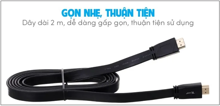Cáp HDMI 2.0 Dẹt 2m Xmobile DS135-2TB Đen tương thích nhiều thiết bị