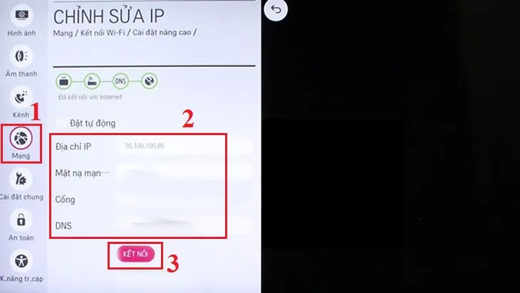Cài đặt lại IP mạng đối với hệ điều hành WebOS trên tivi LG