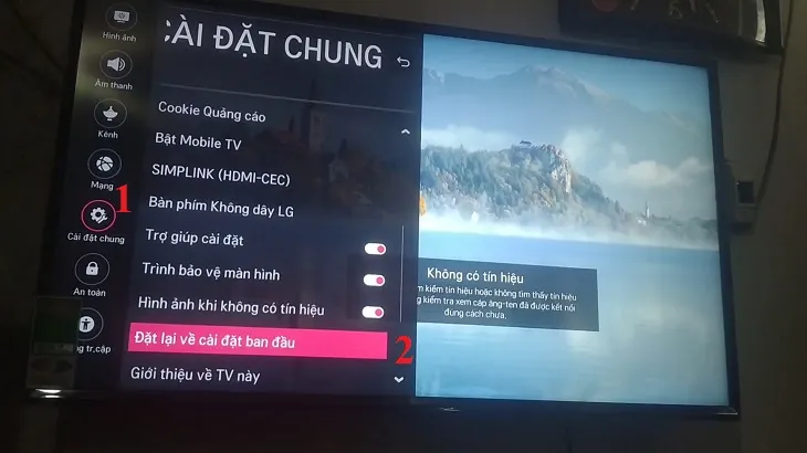 Khôi phục cài đặt gốc trên tivi LG chạy hệ điều hành WebOS