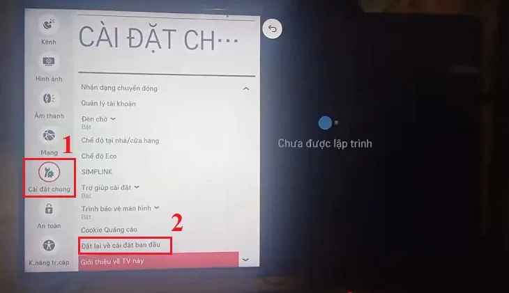 Khôi phục cài đặt gốc trên tivi LG chạy hệ điều hành Netcast