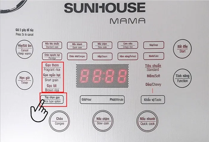 Nồi cơm điện từ có chế độ tùy chọn gạo để nấu xôi