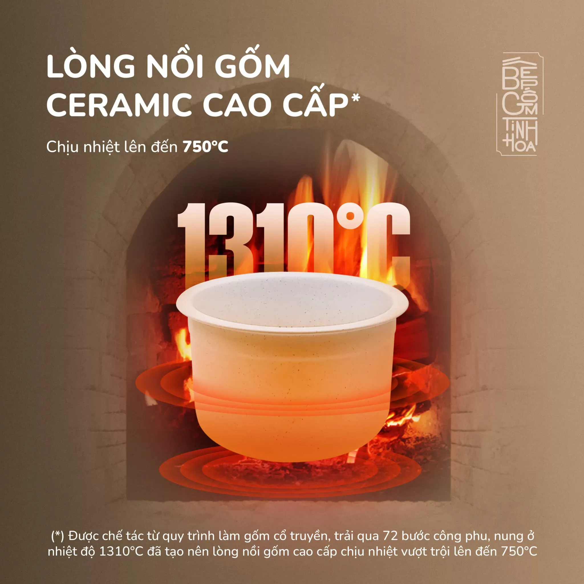 Lòng nồi gốm Ceramic chịu nhiệt cực cao