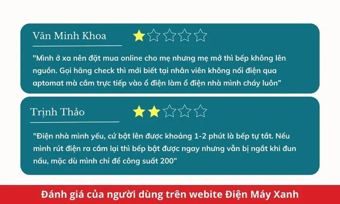 Một số người dùng chia sẻ họ gặp về vấn đề điện áp trong quá trình sử dụng bếp điện từ hồng ngoại