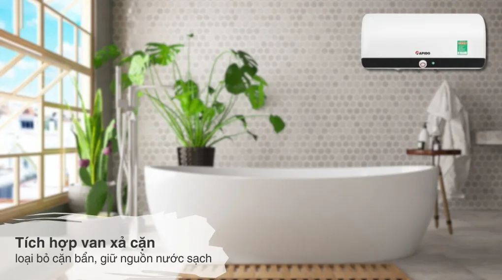 Van xả cặn tích hợp giúp vệ sinh dễ dàng