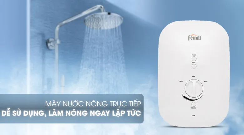 Bảng điều khiển máy nước nóng Ferroli với các nút chức năng