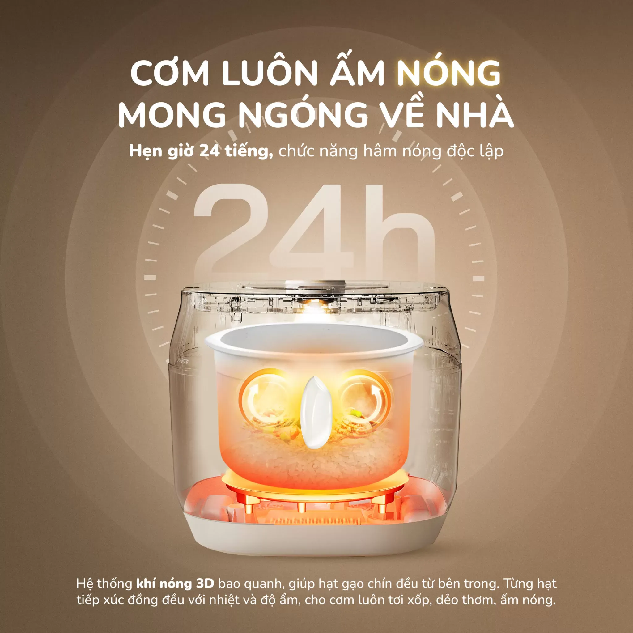 Chế độ giữ ấm và hâm nóng độc lập