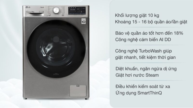 Máy Giặt LG Cửa Ngang 10kg FV1410S4P: Đánh Giá Chi Tiết & Kinh Nghiệm Chọn Mua