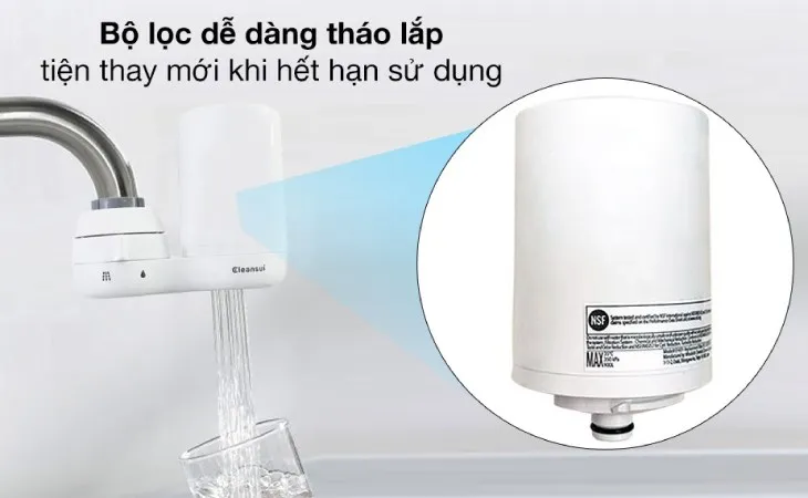 Thiết bị lọc nước trực tiếp tại vòi Mitsubishi Cleansui EF401 có thể thay lõi lọc nước đơn giản ngay tại nhà