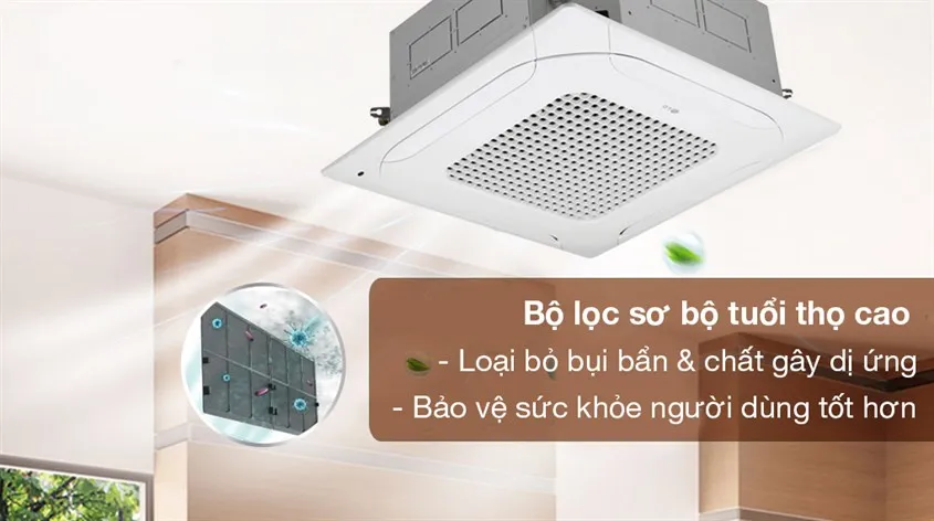 Điều hòa âm trần LG Inverter 2.5 HP ZTNQ24GPLA0 có bộ lọc không khí