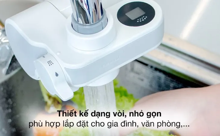 Thiết bị lọc nước trực tiếp tại vòi Mitsubishi Cleansui EF102 thiết kế nhỏ gọn, dễ dàng lắp đặt ngay tại nhà