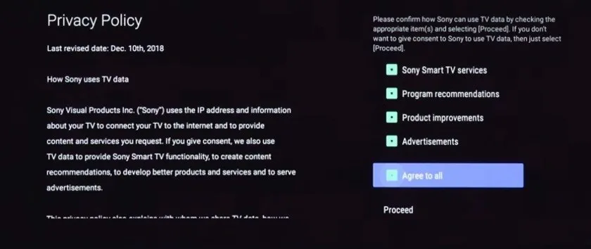 Dò kênh tivi Sony sau khi thiết lập