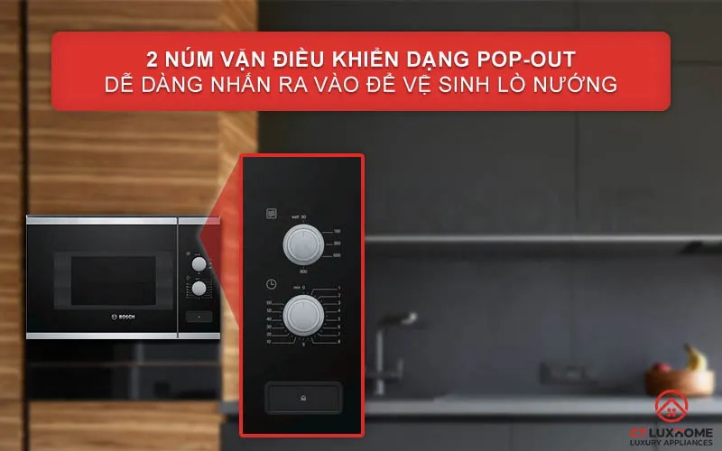 Bảng điều khiển với 2 núm vặn Pop-out tiện lợi