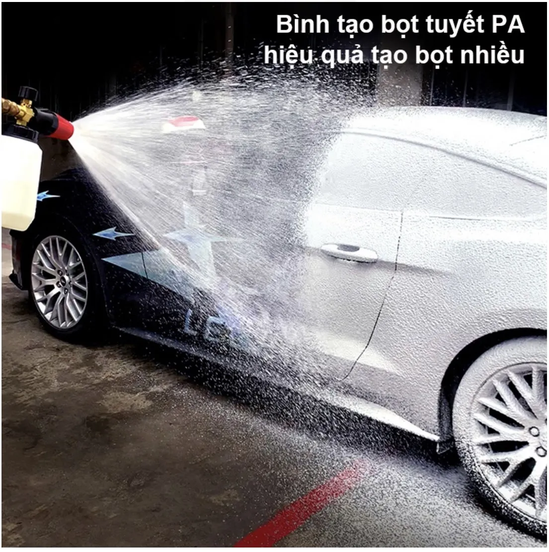 Bình tạo bọt tuyết 1L màu đỏ với đầu phun đồng