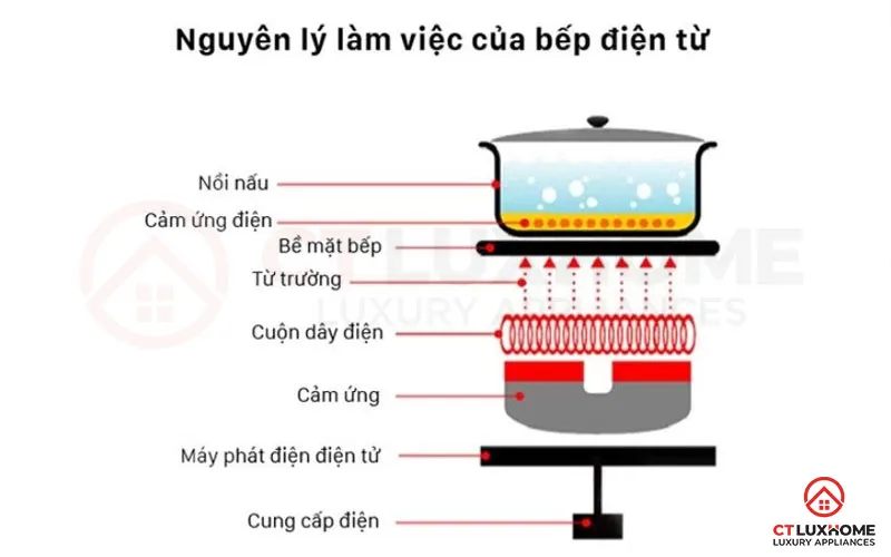 Cấu tạo và nguyên lý hoạt động của mâm từ bếp từ Bosch