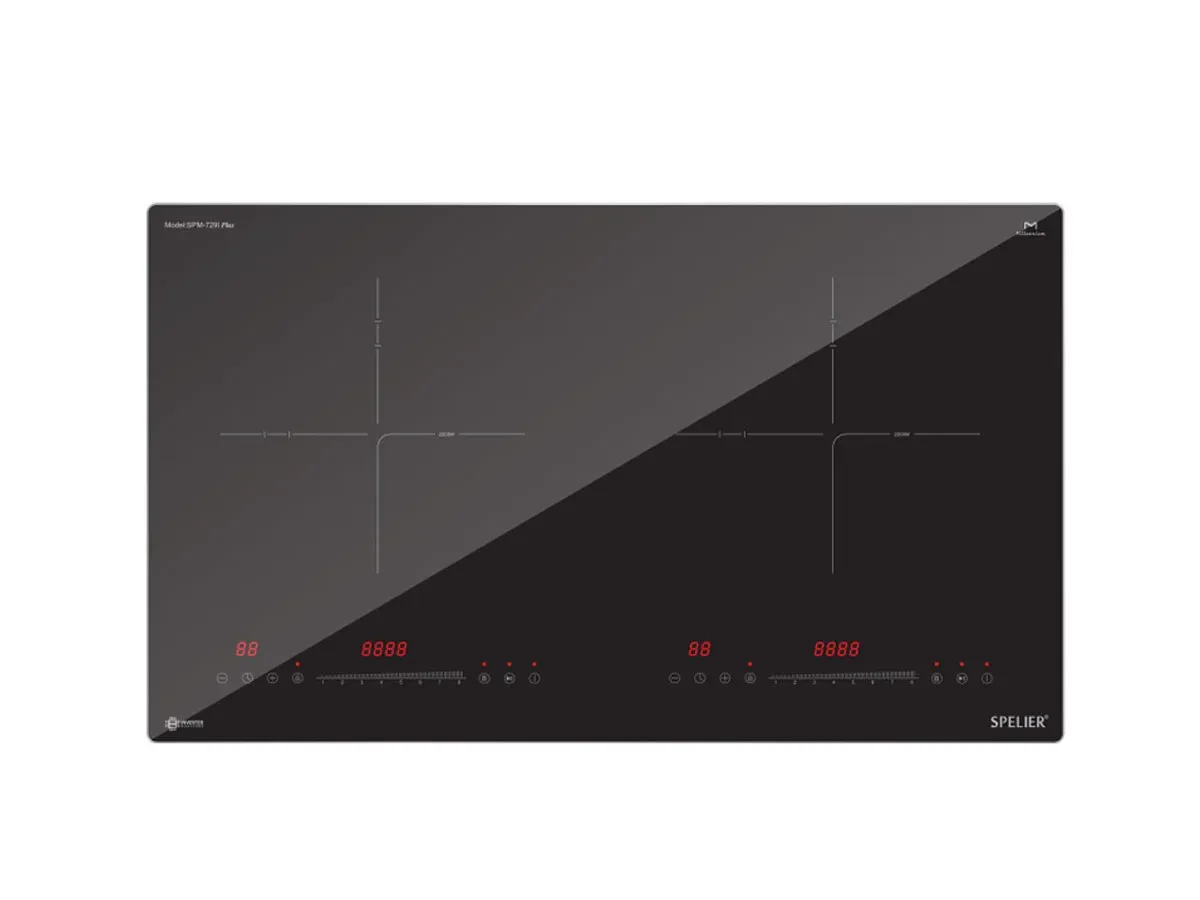 Bếp từ đôi Spelier SPM-728I Plus với mặt kính Ceramic Millennium và công nghệ Dual Core Inverter