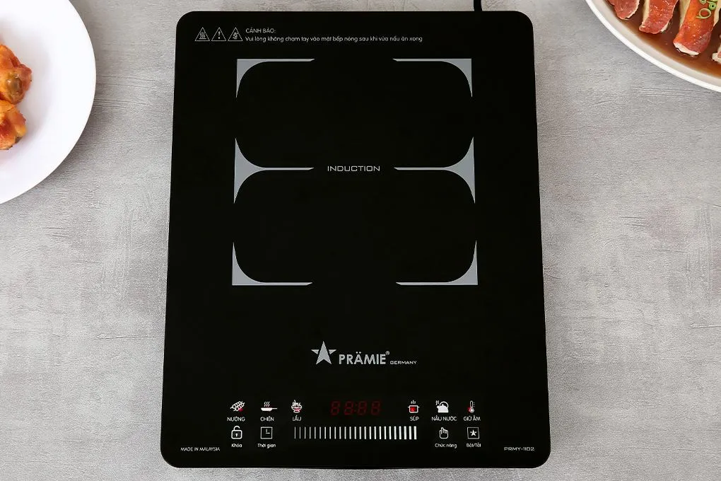 Bếp từ Pramie PRMY-1102 với một vùng nấu phù hợp diện tích nhỏ