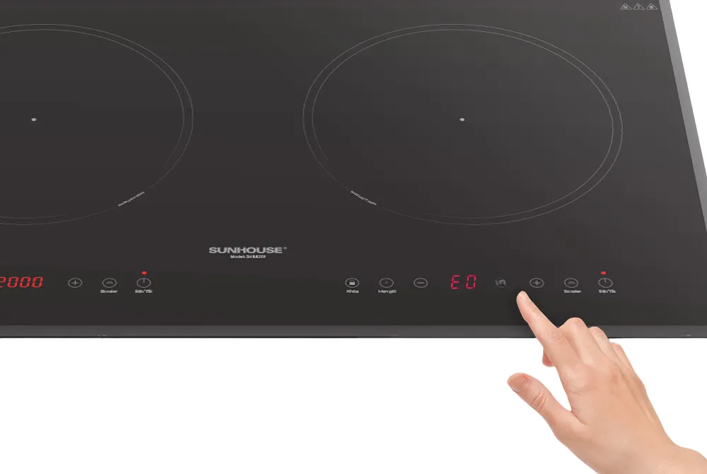 Màn hình bếp từ hiển thị mã lỗi E0