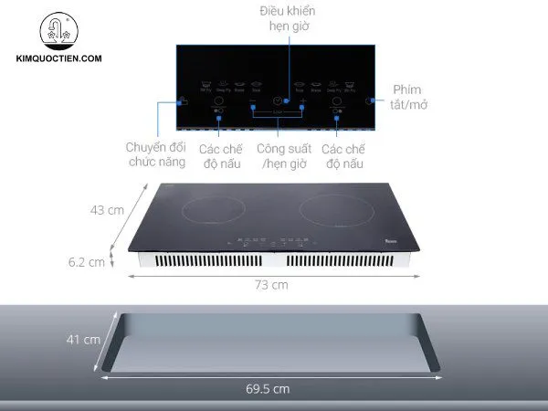 Bảng điều khiển cảm ứng và các vùng nấu linh hoạt của Teka IB 702