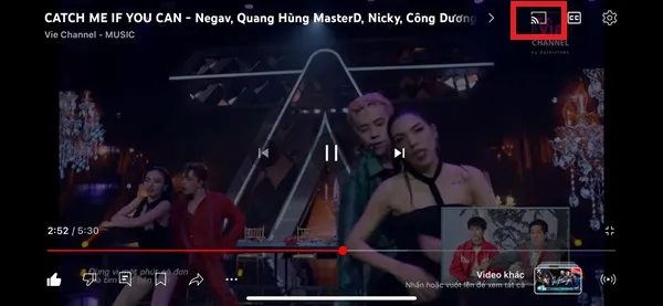 Biểu tượng trình chiếu trên Youtube