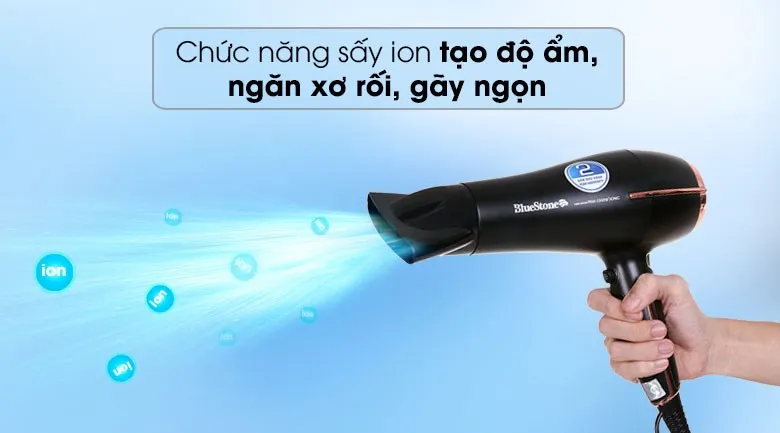 Máy sấy tóc 1900-2300W Bluestone HDB-1958 công nghệ ion