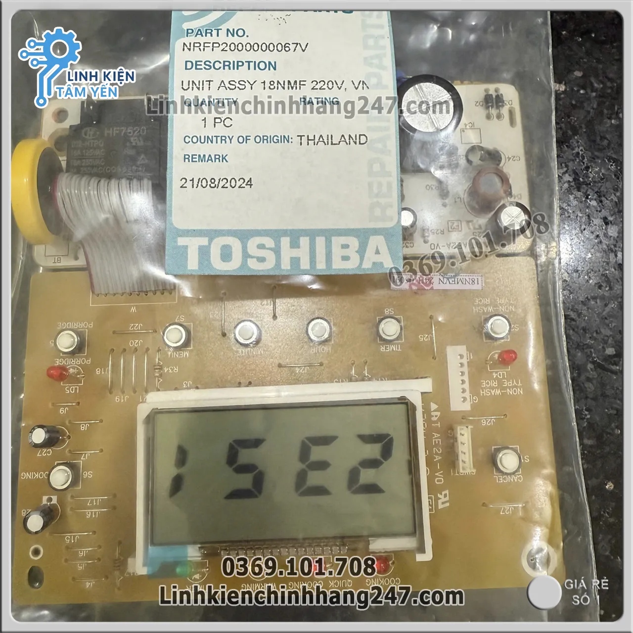 Bo mạch Toshiba RC-18NMF với các connector chuẩn chính hãng