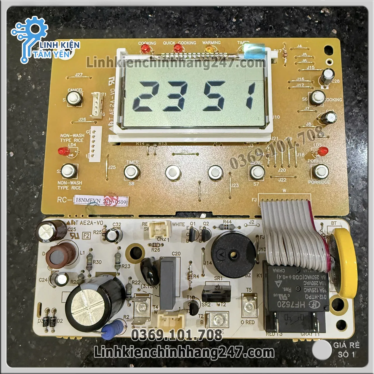 Bo mạch nồi cơm điện Toshiba RC-18NMF chính hãng với các linh kiện SMD chất lượng cao