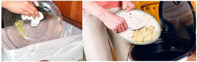 Loại bỏ thức ăn thừa trước khi rửa