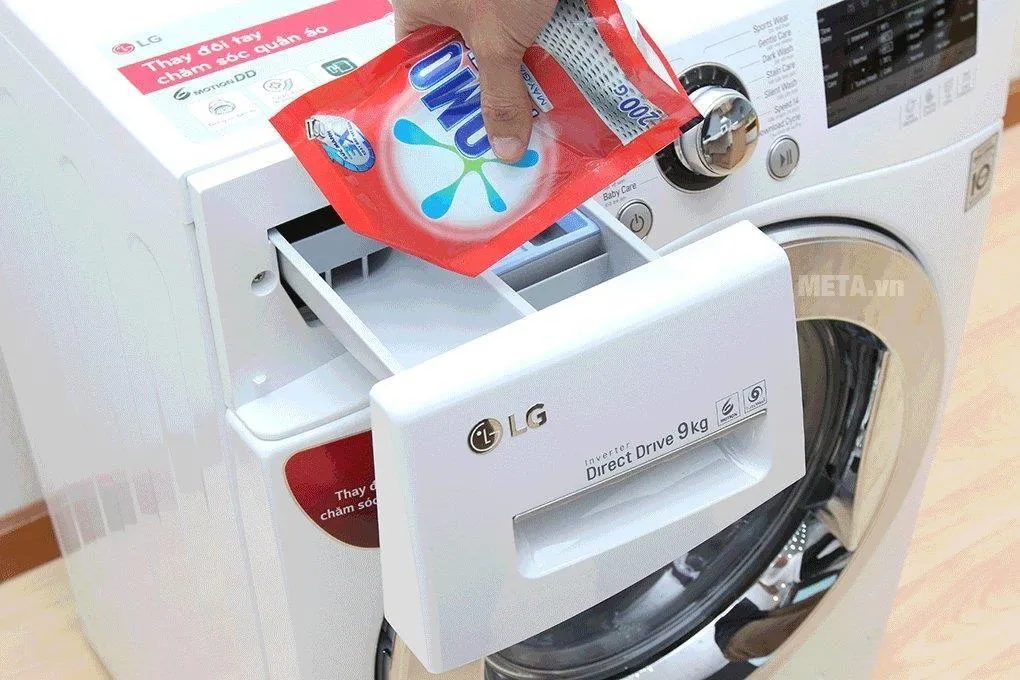 Dùng ngăn bột giặt