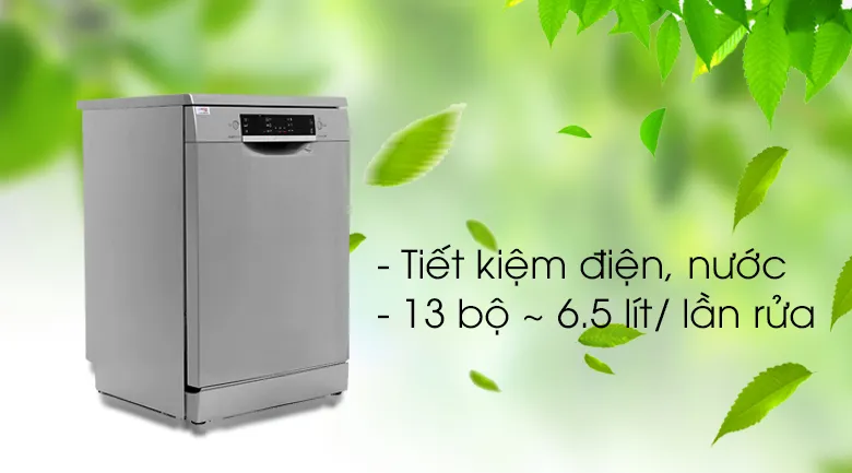 Máy rửa chén bosch sms46mi05e giúp tối ưu hóa không gian lưu trữ và hiệu quả làm sạch