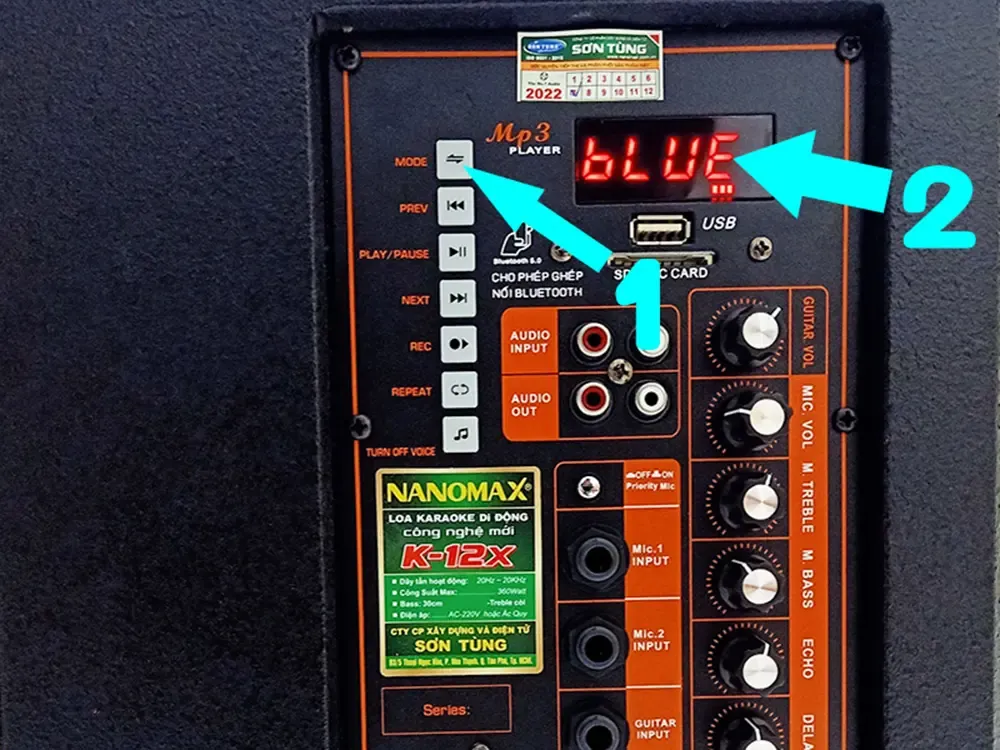 Bật loa kéo và chọn chế độ Bluetooth