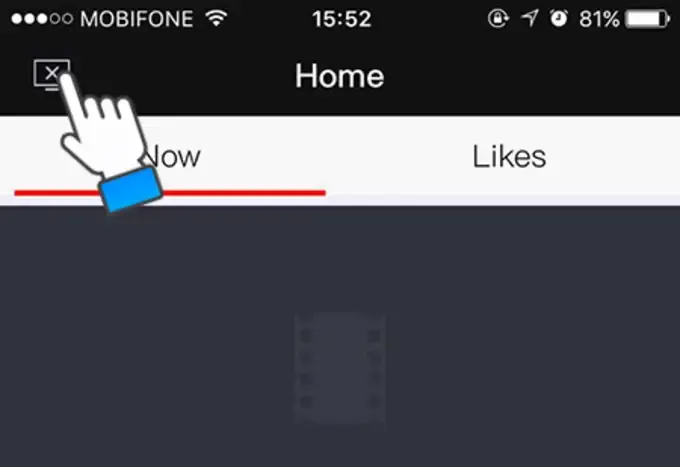 Biểu tượng kết nối tivi trên giao diện ứng dụng T-Cast dành cho TCL