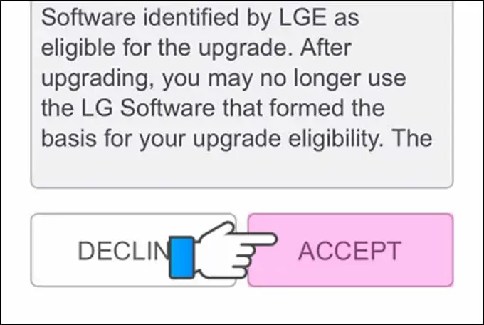 Chấp nhận điều khoản sử dụng ứng dụng LG TV Plus trên iPhone