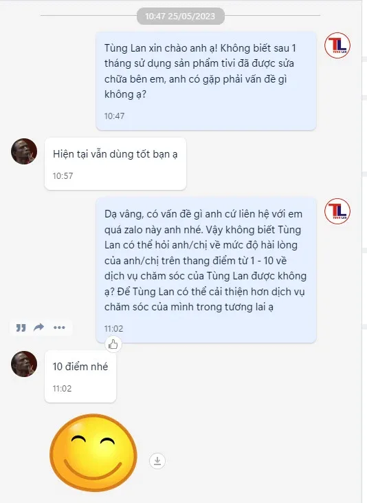 Cảm nhận của khách hàng khi sử dụng dịch vụ tại cửa hàng Tùng Lan