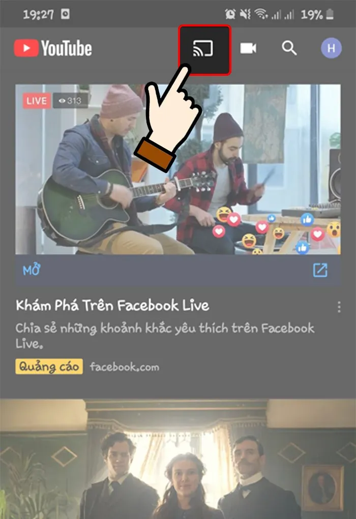 Bạn chọn vào biểu tượng kết nối (có hình ô vuông)